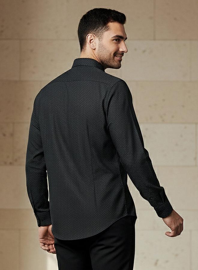 Splash FAV Men Regular Fit Spread Collar Textured Long Sleeves Shirt - Image 3