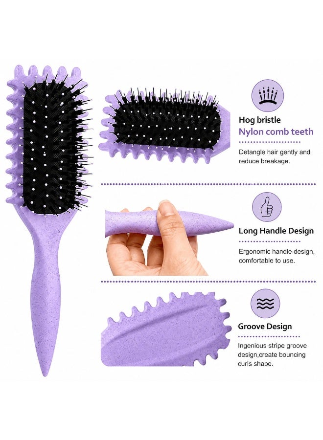 Jagravo Curl Defining Hair Brush – Detangling Styling Brush for Bounce & Volume, Flexible Nylon Bristles, Anti-Breakage Comb (1 Pc) - Image 2