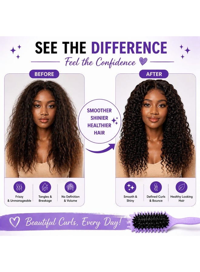 Jagravo Curl Defining Hair Brush – Detangling Styling Brush for Bounce & Volume, Flexible Nylon Bristles, Anti-Breakage Comb (1 Pc) - Image 3