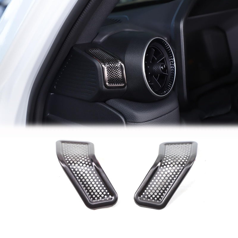Generic Heutamo Side Air Vent Outlet Frame Cover Trim Compatible with Toyota Land Cruiser Prado 2024+ Accessories, Stainless Steel Center Console Air Vents Cover Dust Protective Cover (Black)  - Image 1
