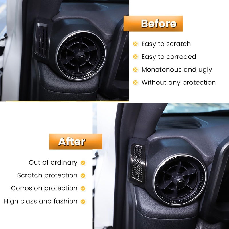 Generic Heutamo Side Air Vent Outlet Frame Cover Trim Compatible with Toyota Land Cruiser Prado 2024+ Accessories, Stainless Steel Center Console Air Vents Cover Dust Protective Cover (Black)  - Image 2