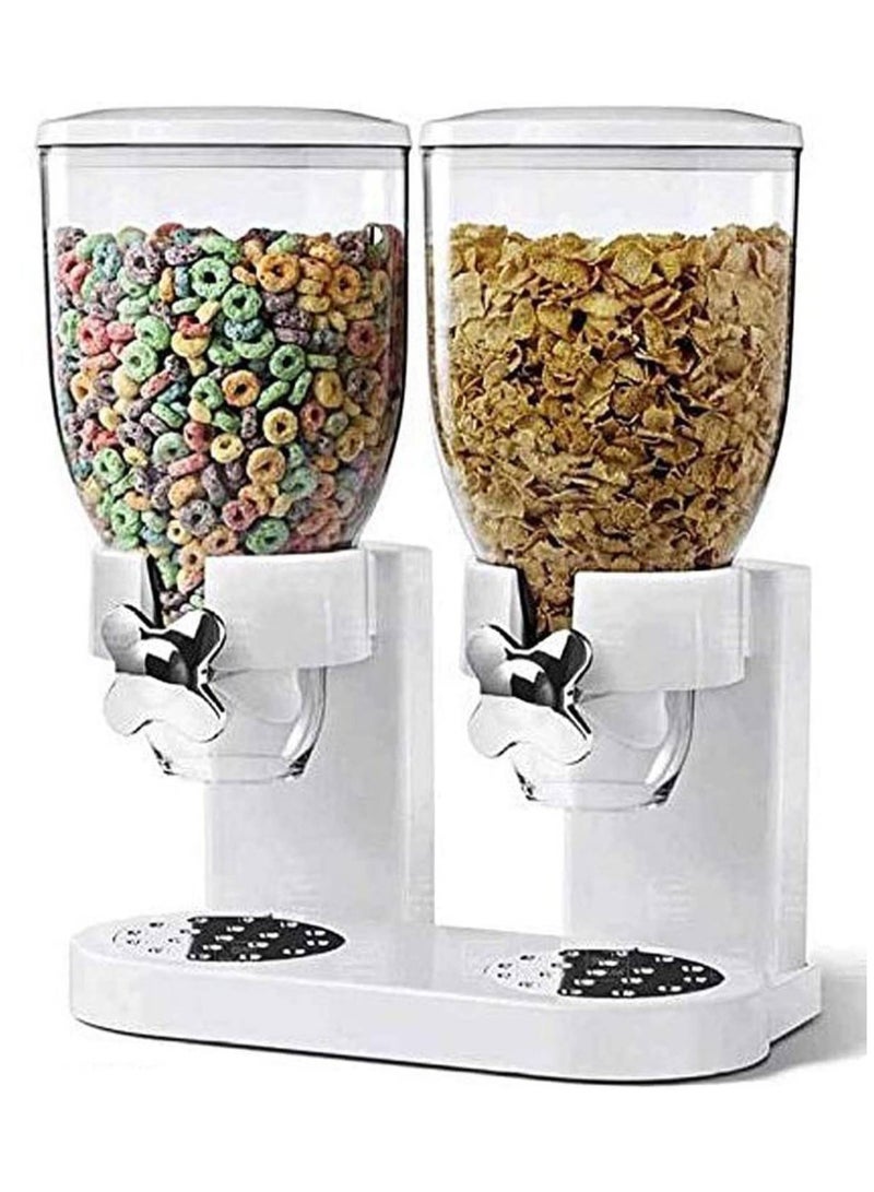 Festive Gallery Double Container Cereal Beverage Dispenser White/Clear 19x32x41centimeter - Image 1