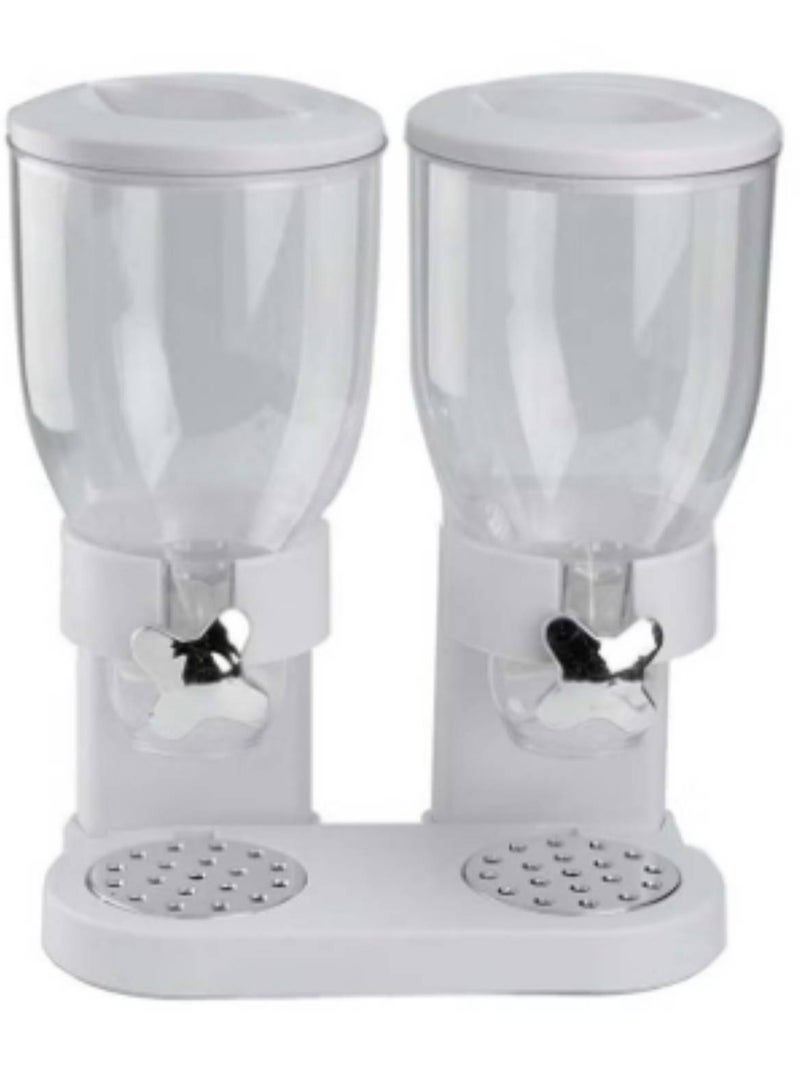 Festive Gallery Double Container Cereal Beverage Dispenser White/Clear 19x32x41centimeter - Image 2