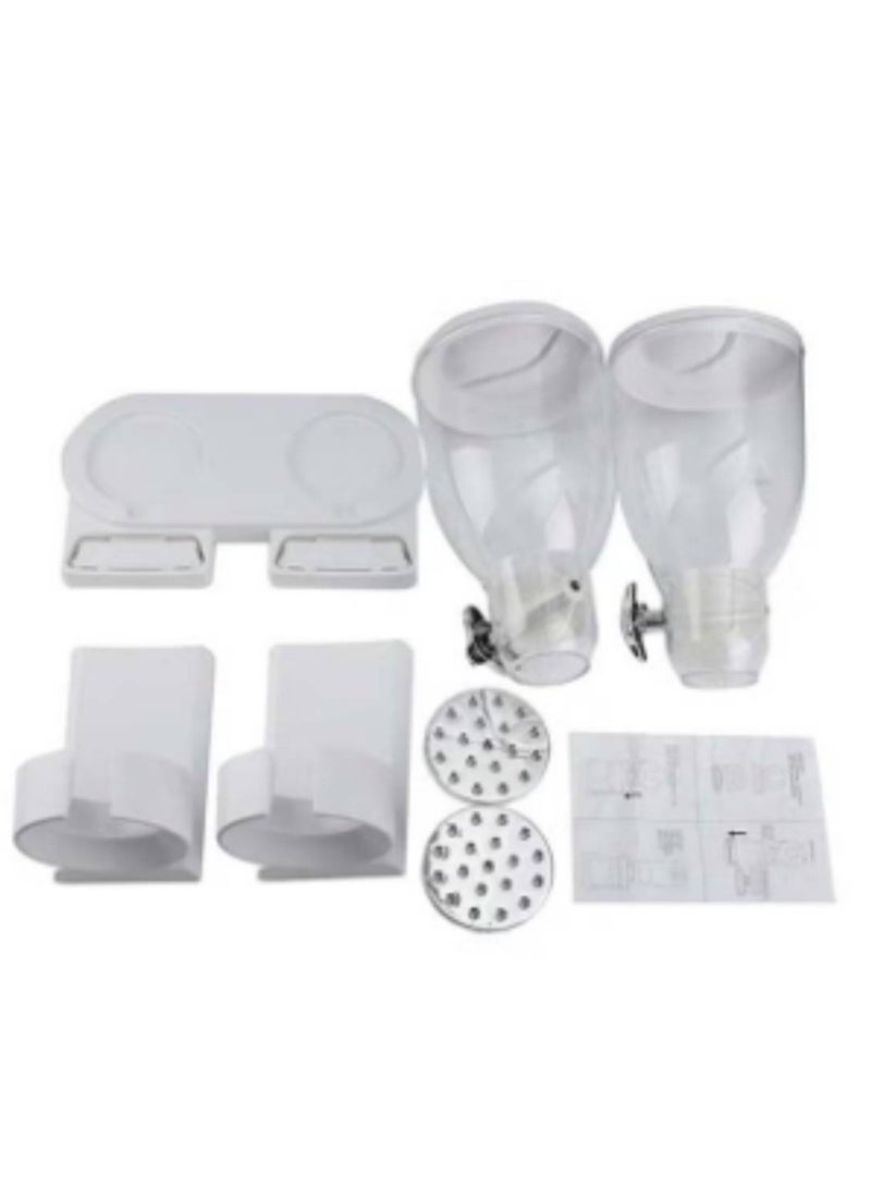 Festive Gallery Double Container Cereal Beverage Dispenser White/Clear 19x32x41centimeter - Image 3