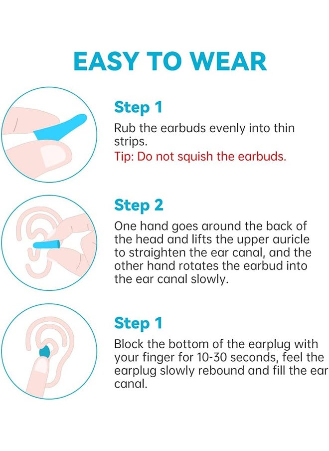 Arabest Earplugs for Sleeping Noise Cancelling, Ultra Soft Foam Earplugs Sound Blocking, Reusable Noise Reduction Ear Plugs for Sleeping, Snoring, Work, Travel, Studying, Concerts, Noisy Places  - Image 4