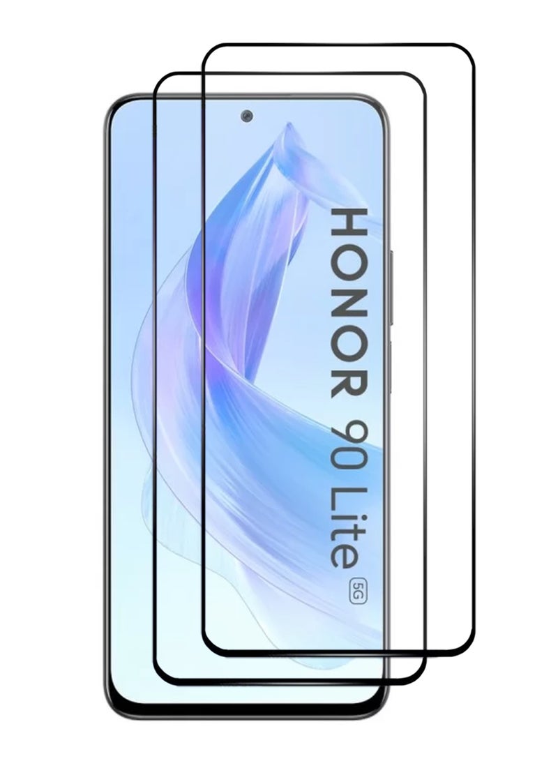 2 Pieces Honor 90 Lite Screen Protector – Premium Edge to Edge Tempered Glass Protector, High Transparency, Delicate Touch, Anti-Explosion, Smooth Arc Edges, Easy Installation - Image 1