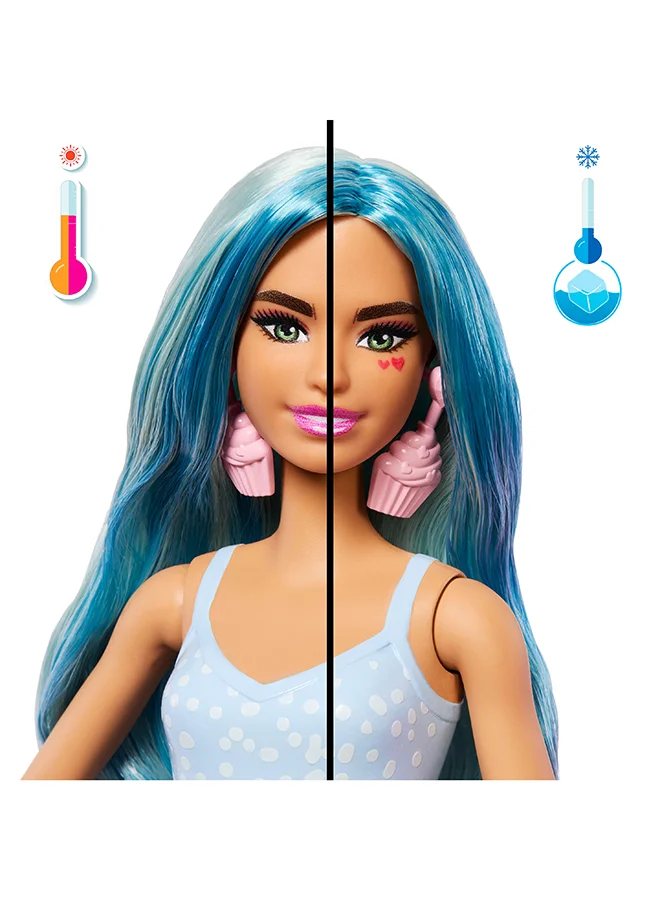 باربي دمية أزياء سلسلة بوب ريفيل ومجموعة إكسسوارات، سلسلة تريت، ثيم كب كيك رائع مع حيوان أليف، 8 مفاجآت تشمل تغيير اللون