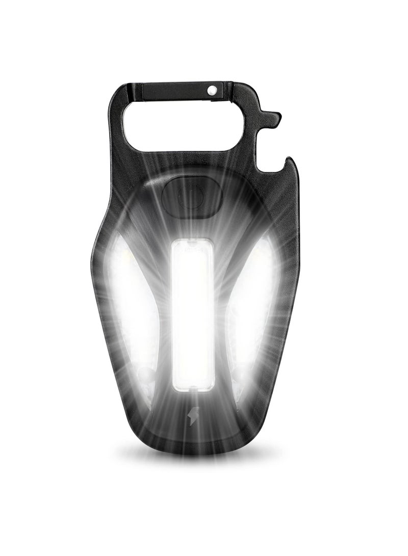 Excefore COB Work Light, Portable Waterproof Small Led Keychain Flashlights, Rechargeable Cob Keychain Light, Collapsible Bracket and Strong Magnet, Perfect for Night Running, Camping - Image 1