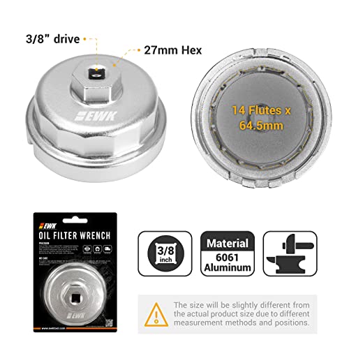 EWK 64mm 14 Flutes Forged Oil Filter Removal Wrench for 2.0L - 5.7L Toyota Camry, Tundra, Tacoma/Lexus - Image 2