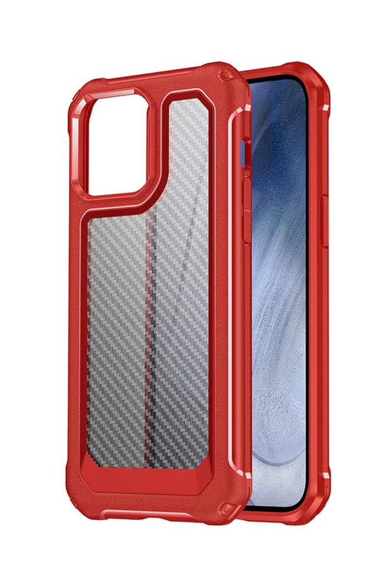 كوبلو جراب COBLUE بولي كاربونيت لموبايل iPhone 12 Pro Max – أحمر | ظهر صلب مع إطار سيليكون ناعم | تصميم أنيق | حماية للكاميرا | نحيف ومتين