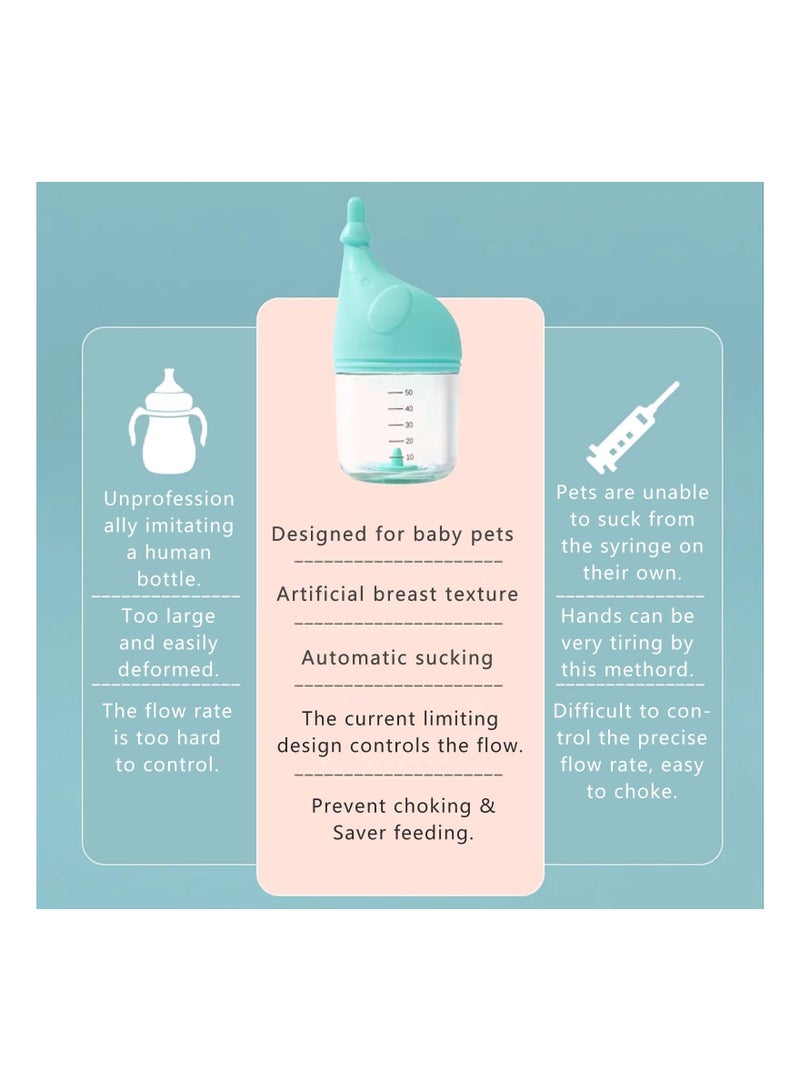Newborn Kitten Puppy Feeding Bottles for Nursing,  Kitten Bottles for Nursing, Puppy Milk Bottles with Anti-chocking Design, Professional Feeding Nipple Bottle for Small Animals (Blue 20ML) - Image 3