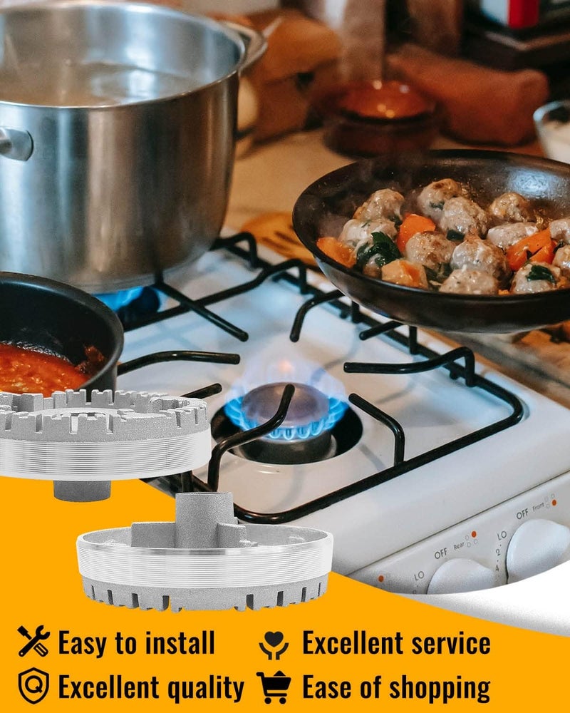 Vaticas Cooker Hat Set, Upgraded Gas Stove Burner Caps, Crown Flame Cap Replacement Kit Fits Part Gas Stove Burners Head, Gas Burner Flame Cap Fits Most Stove Handles Lid Kit, 4 Pack - Image 5