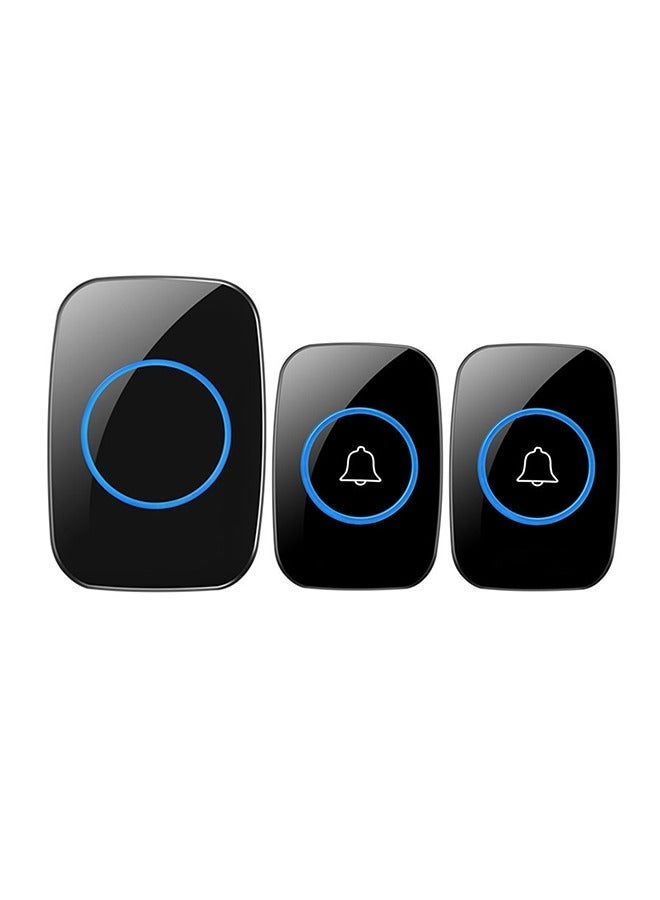 HOMESTAR Wireless Doorbell for Home, Hotel, Office, Apartment, Waterproof Smart with LED flash Black 2 transmitters, 1 receiver - Image 1