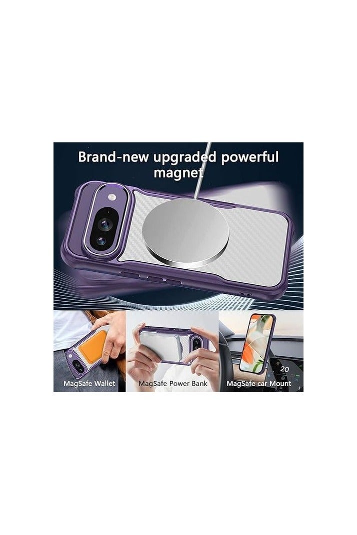 Shockproof Phone Case for Google Pixel 9, Non-Fingerprint Anti-Shock Glass Case Compatible with Shockproof - Image 3