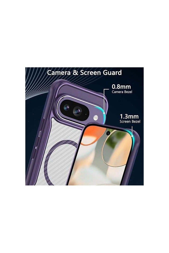 Shockproof Phone Case for Google Pixel 9, Non-Fingerprint Anti-Shock Glass Case Compatible with Shockproof - Image 4