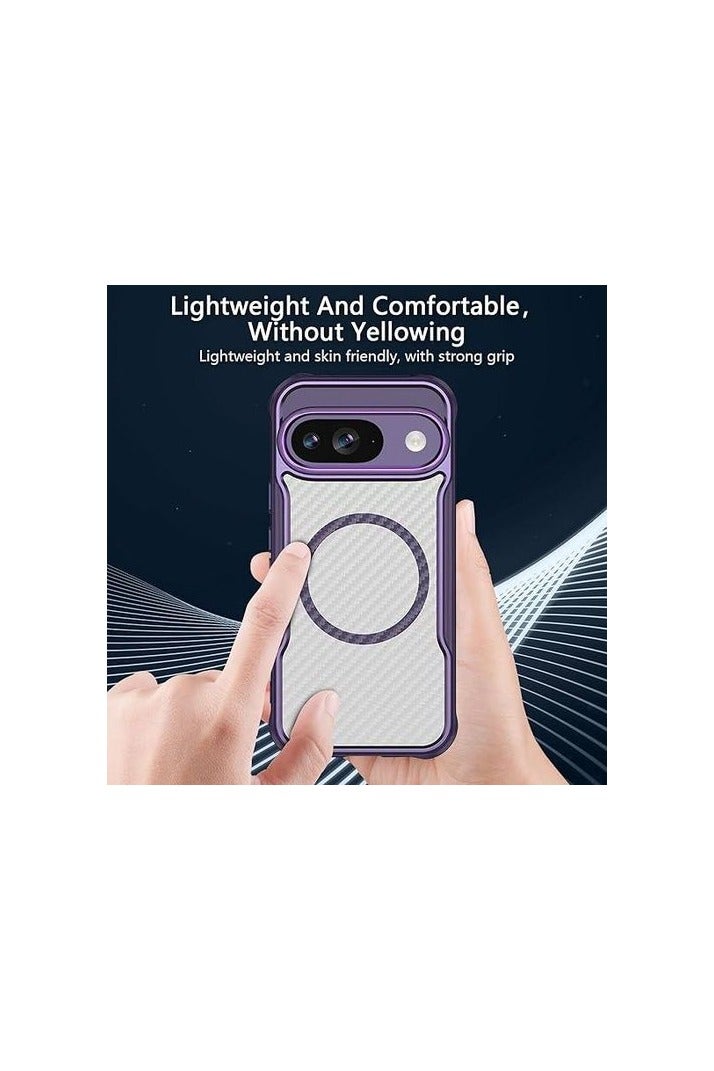 Shockproof Phone Case for Google Pixel 9, Non-Fingerprint Anti-Shock Glass Case Compatible with Shockproof - Image 5