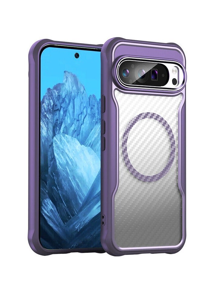 Shockproof Phone Case for Google Pixel 9, Non-Fingerprint Anti-Shock Glass Case Compatible with Shockproof - Image 2