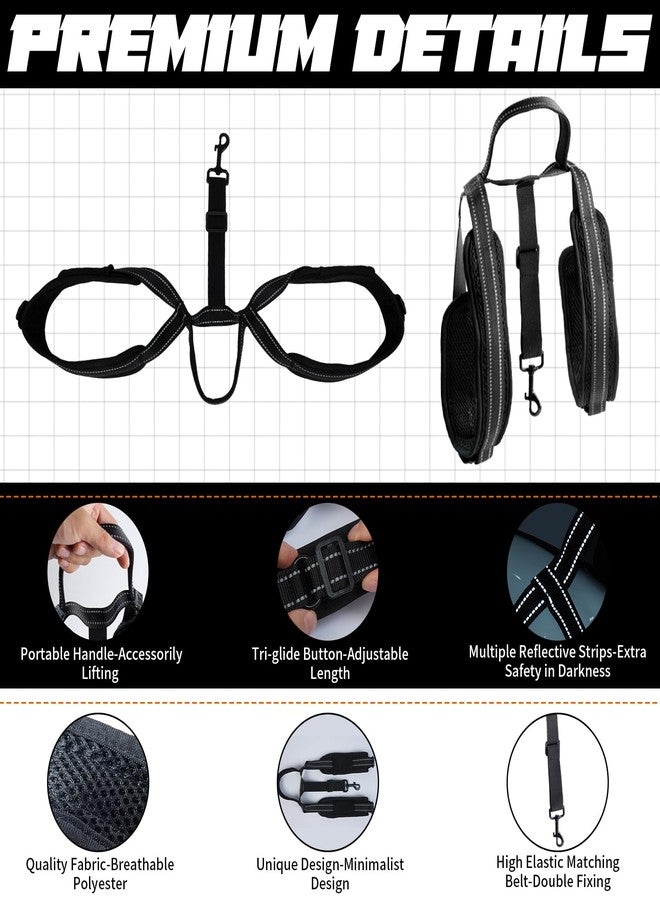 ROZKITCH Pet Dog Support Harness Rear Lifting Harness for Back Legs Reflective Dog Sling Vet Approved for Old Helps with Poor Stability Hind Legs, Joint Injuries Elderly Arthritis ACL Rehab Black S - Image 4