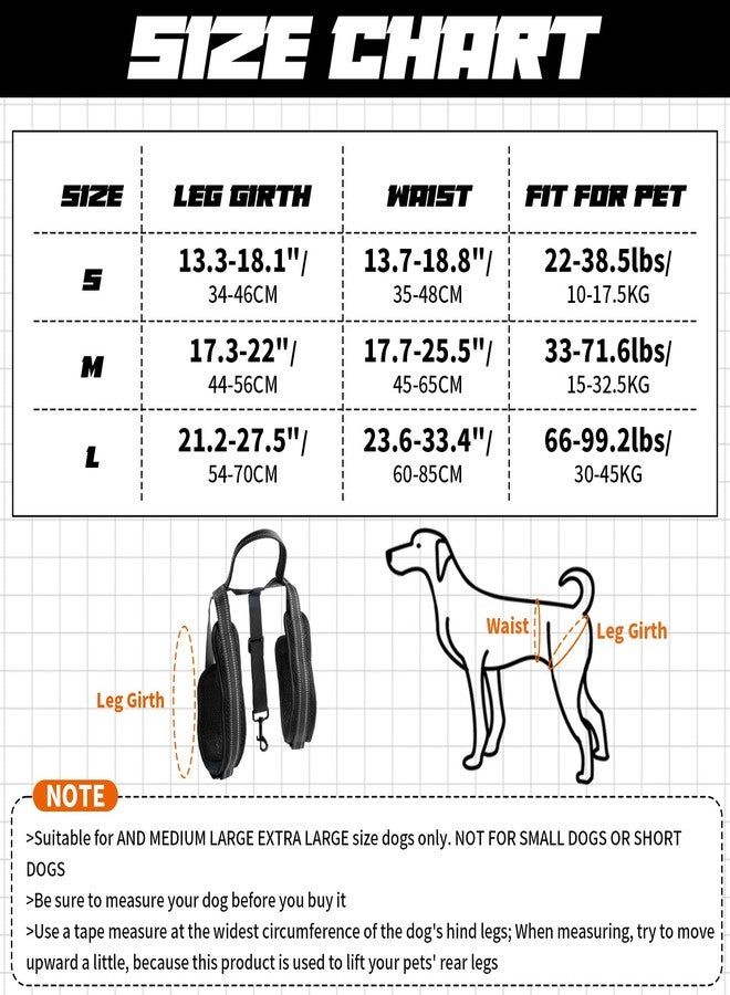 ROZKITCH Pet Dog Support Harness Rear Lifting Harness for Back Legs Reflective Dog Sling Vet Approved for Old Helps with Poor Stability Hind Legs, Joint Injuries Elderly Arthritis ACL Rehab Black S - Image 5