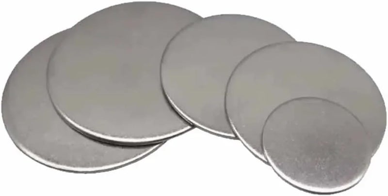 Stainless Steel Circular Plates Metals Round Shee 1/2/3/5/10Pcs 304 Stainless Steel Round Sheet Circular Plate 6mm-80mm Thick 1/1.1/1.3/1.8/2.7mm(1mm*15mm 10pcs) - Image 4