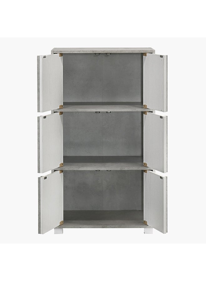 Home Box Home Box Alford Aspen 6-Door Engineereing Wood Multipurpose Storage Unit Grey 60 x 107.5 x 39.4 cm - Image 4