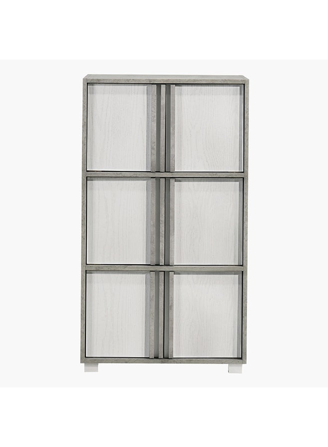 Home Box Home Box Alford Aspen 6-Door Engineereing Wood Multipurpose Storage Unit Grey 60 x 107.5 x 39.4 cm - Image 3