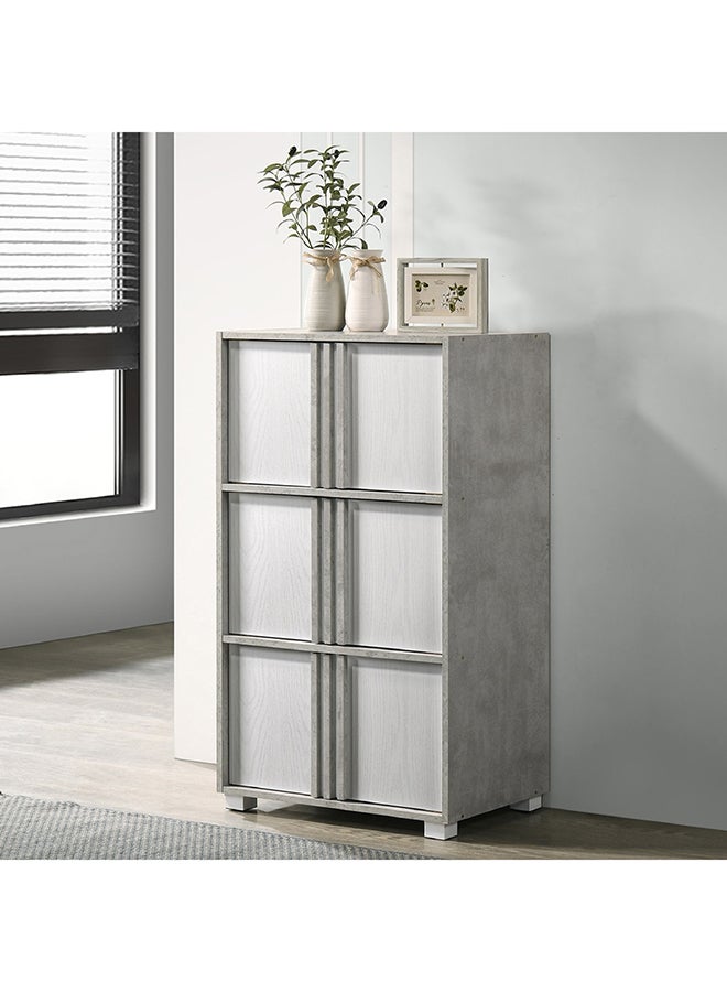 Home Box Home Box Alford Aspen 6-Door Engineereing Wood Multipurpose Storage Unit Grey 60 x 107.5 x 39.4 cm - Image 1