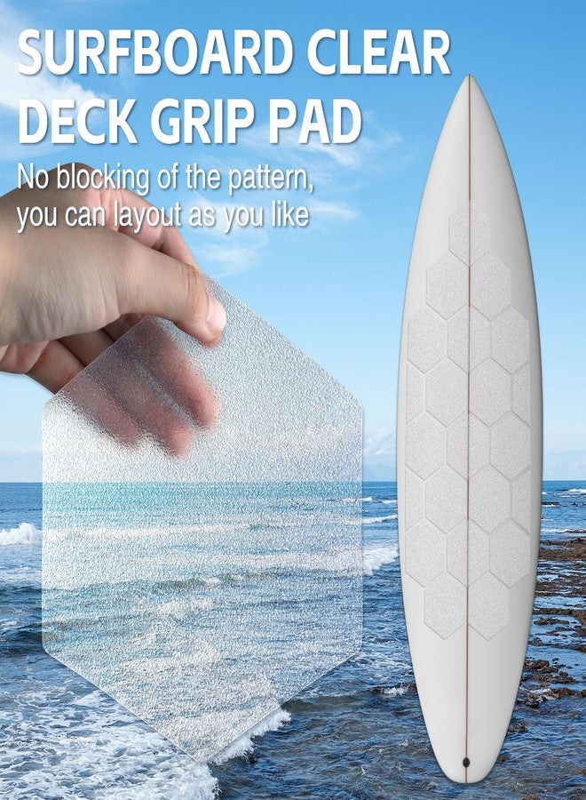 TRINKA Surfboard Clear Deck Grip Pad - Waxless Hexagon Traction Surfpad DIY Accessories (Set of 20) - Image 3