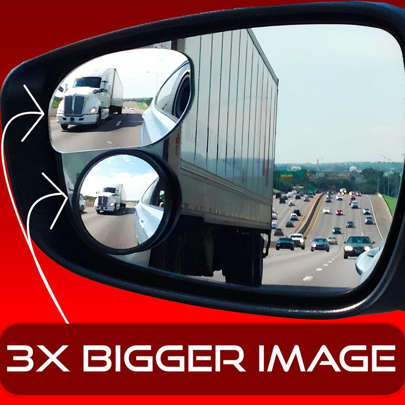 Utopicar Blind Spot Convex Car Mirror - Rearview Accessories for Car Interior - Automotive Blindspot Mirrors for Larger Image and Improved Traffic Safety (2-Pack) - Image 3