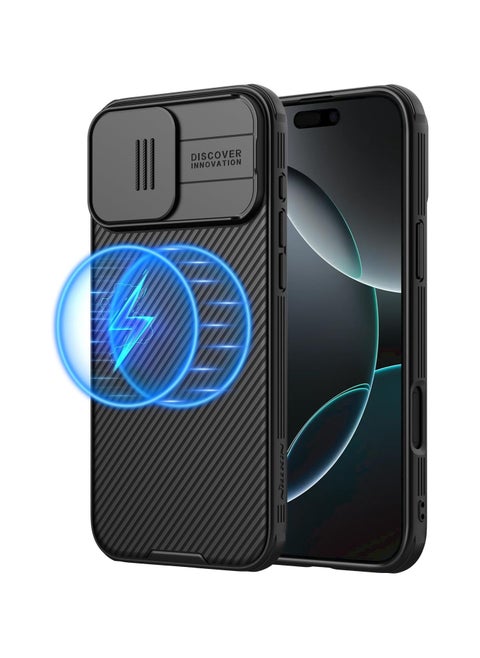 Magsafe Phone Case for iPhone 16 Pro Max Design with Sliding Camera Cover, Thin & Slip & Drop Resistant Protection 16 Pro Max Privacy Case, Shockproof Magnetic Phone Case for iPhone 16 Pro Max (6.9 inches)Black