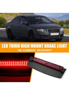X AUTOHAUX Tail High Mount Brake Stop Light 8K5945097 Third Brake Light Rear Cab Roof Center Brake Stop Light for Audi A4 S4 ABS Black Red Housing 