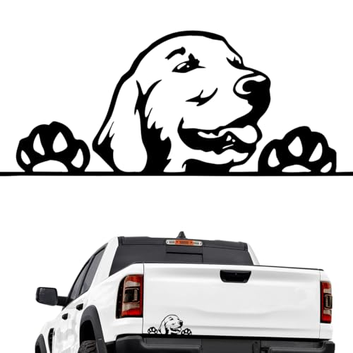 Murimt Murim Funny Golden Retriever Smile Peeking Car Sticker Vinyl Waterproof Decal Truck Motorcycle Laptop Decal Cute Golden Retriever Dog Sticker Black - Image 1