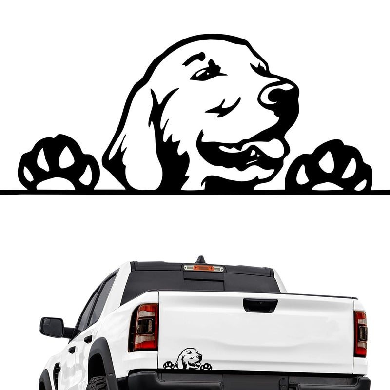 Murimt Murim Funny Golden Retriever Smile Peeking Car Sticker Vinyl Waterproof Decal Truck Motorcycle Laptop Decal Cute Golden Retriever Dog Sticker Black - Image 3