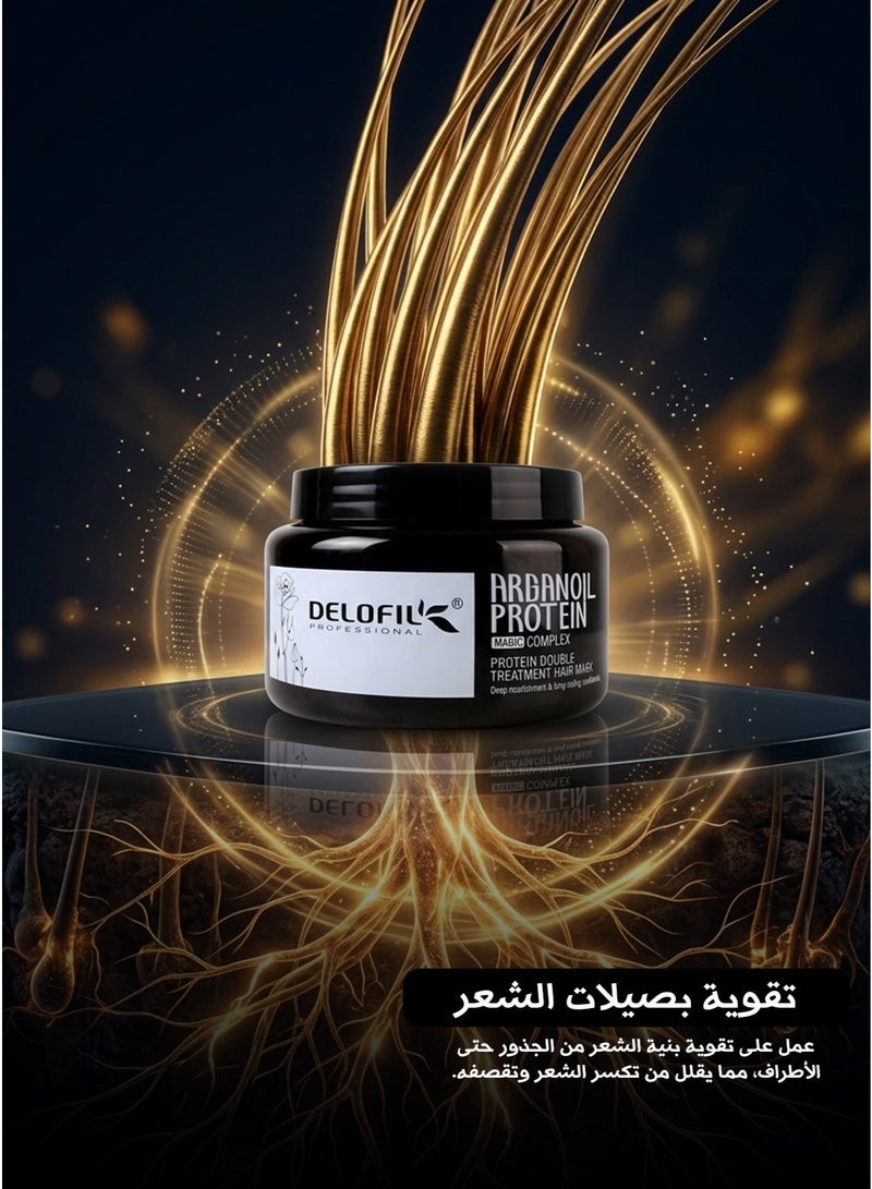 DELOFIL Argan Oil Protein Hair Mask – Deep Repair & Hydrating Treatment for Damaged, Dry, and Frizzy Hair. - Image 3