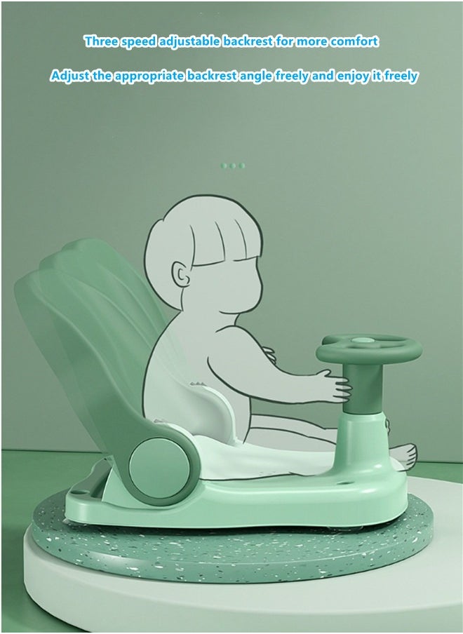 Beauenty - Baby Bath Seat,Baby Bathtub Seat for Sit-up,Baby Shower Chair Infant Toddler Bath Seat for Baby 6-36 Months with 4 Secure Suction Cups,Adjustable Backrest Support (Green) - Image 1