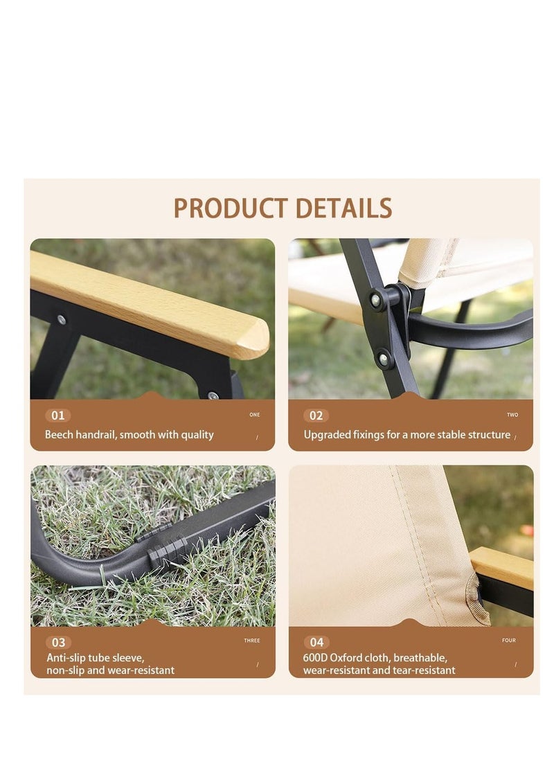 CityRiya-Long - Foldable Camping Chair Portable Beach Chair Leisure Folding Chair for Outdoor Camping, Beach, Picnic, Barbeque, Fishing and Travel (Black, Folding Chair x 2) - Image 1