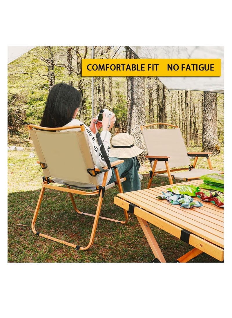 CityRiya-Long - Foldable Camping Chair Portable Beach Chair Leisure Folding Chair for Outdoor Camping, Beach, Picnic, Barbeque, Fishing and Travel (Black, Folding Chair x 2) - Image 1
