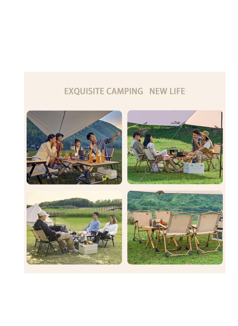 CityRiya-Long - Foldable Camping Chair Portable Beach Chair Leisure Folding Chair for Outdoor Camping, Beach, Picnic, Barbeque, Fishing and Travel (Black, Folding Chair x 2) - Image 1