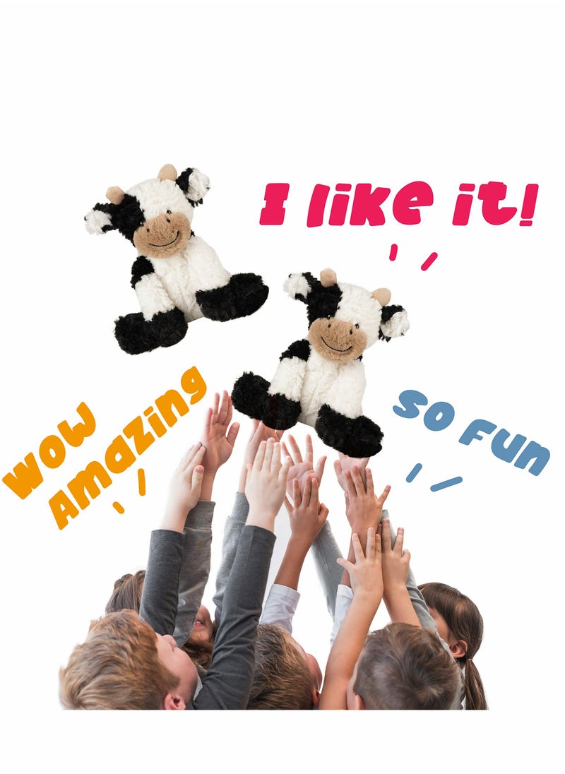 KASTWAVE - Plush Cow Toy Floppy Dairy Cattle Soft Stuffed Animal Cute Birthday for Boys Girls Kids Toddlers, 9'' - Image 1