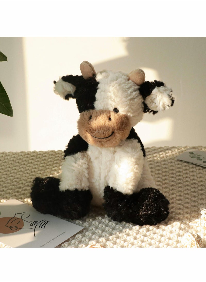 KASTWAVE - Plush Cow Toy Floppy Dairy Cattle Soft Stuffed Animal Cute Birthday for Boys Girls Kids Toddlers, 9'' - Image 1