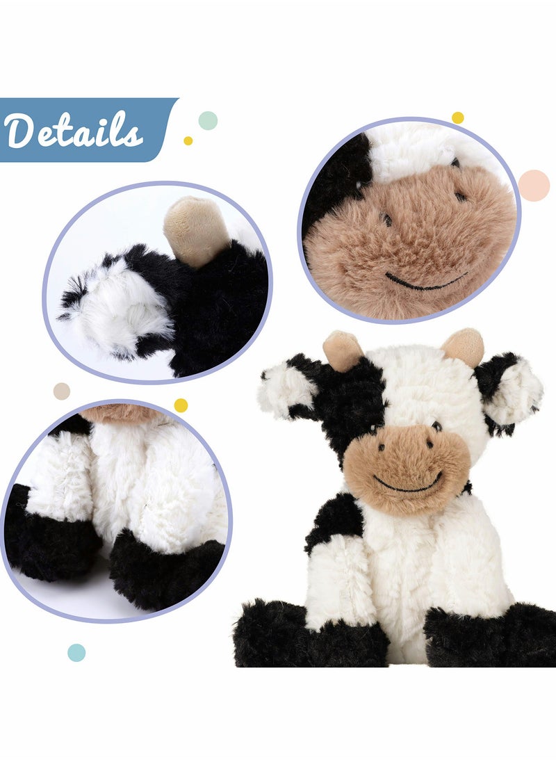 KASTWAVE - Plush Cow Toy Floppy Dairy Cattle Soft Stuffed Animal Cute Birthday for Boys Girls Kids Toddlers, 9'' - Image 1
