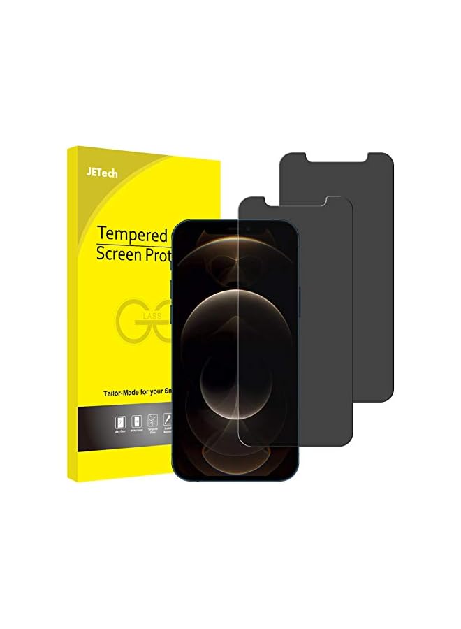 JETech Privacy Screen Protector for iPhone 12 Pro Max 6.7-Inch, Anti Spy Tempered Glass Film, 2-Pack - Image 1