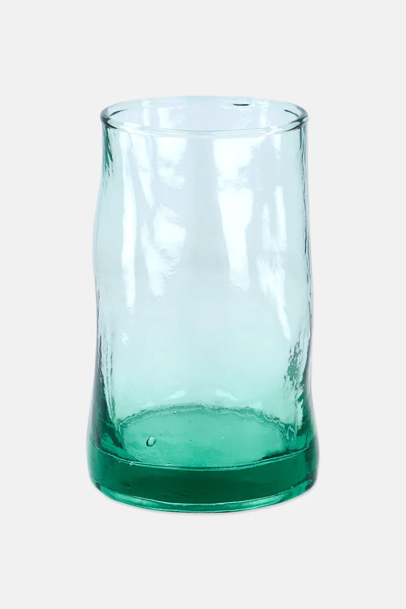 Muy Mucho Decorative Glass Vase 980ml, Green Transparent