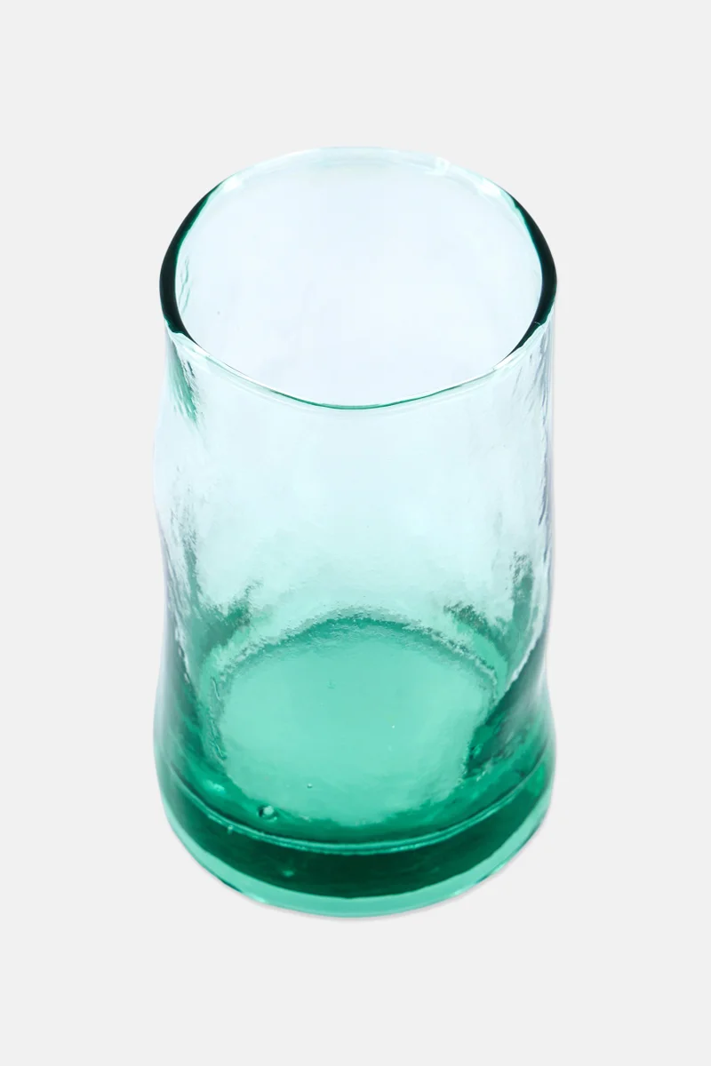 Muy Mucho Decorative Glass Vase 980ml, Green Transparent
