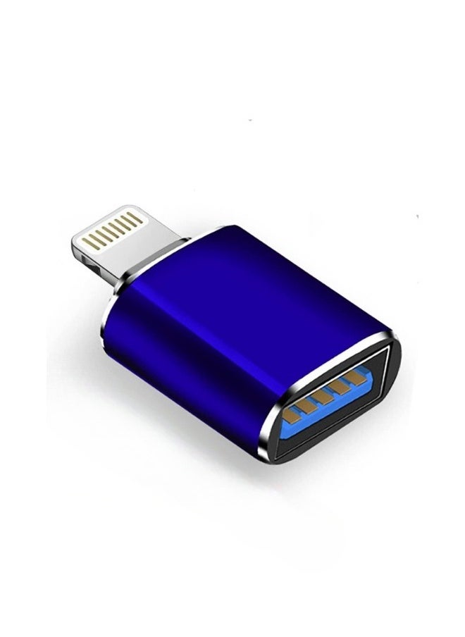 Generic - Otg Adapter For Iphone Support Reader All Usb Ports - Without Application - Blue - Image 1