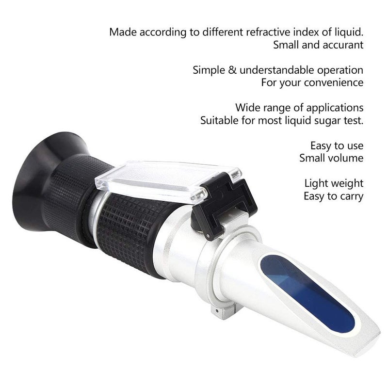 Refractometer, Concentration Meter Tester 0-90% Automatic Temperature Compensation Home Brewing Supplies for Most Liquid Sugar Test - Image 2