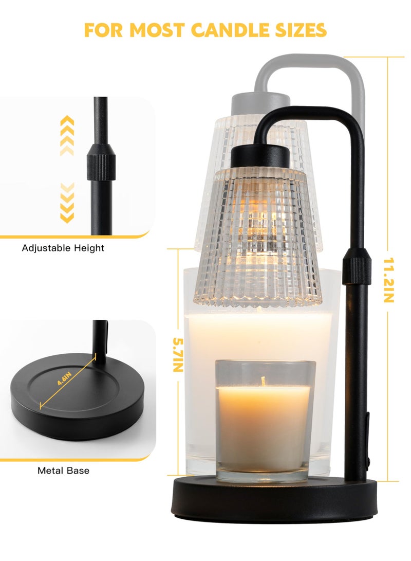 سوكاني مصباح إذابة الشموع مع لمبة، مصباح شموع للعلاج بالروائح قابل لتعديل الإضاءة والارتفاع، مدفأة شموع كهربائية آمنة بدون لهب لتزيين المنزل، لغرفة النوم والمكتب، فكرة هدية، بقاعدة جوز - Image 5