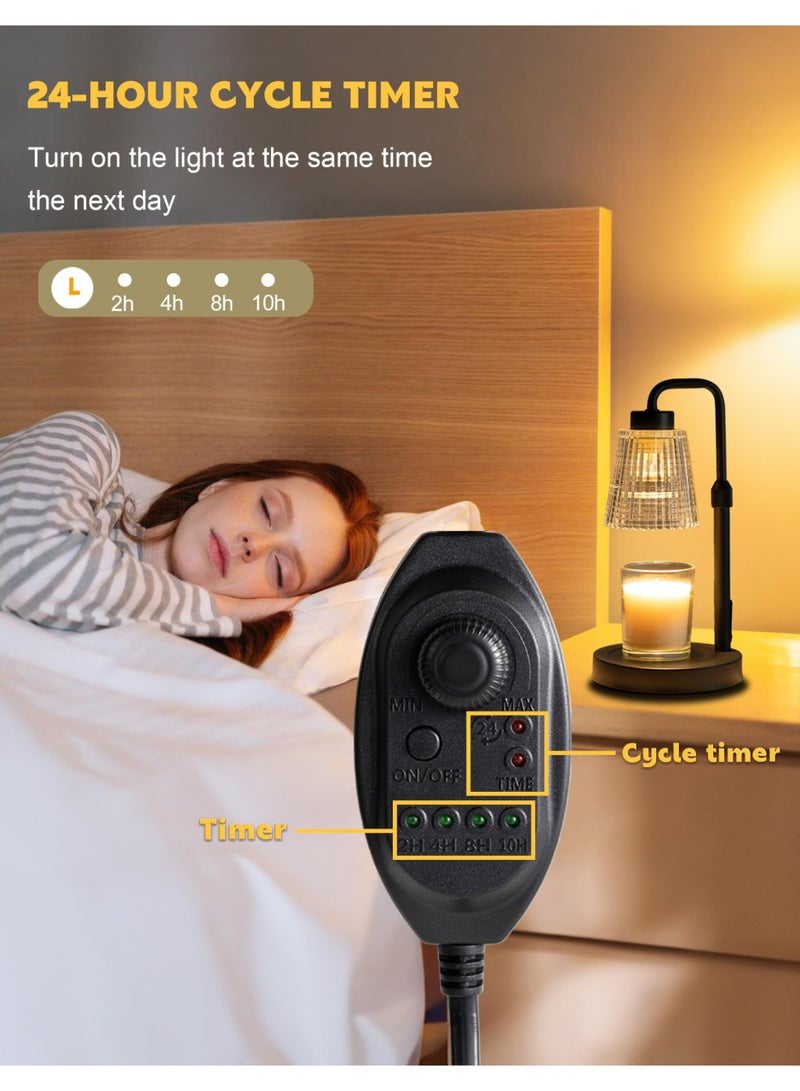 سوكاني مصباح إذابة الشموع مع لمبة، مصباح شموع للعلاج بالروائح قابل لتعديل الإضاءة والارتفاع، مدفأة شموع كهربائية آمنة بدون لهب لتزيين المنزل، لغرفة النوم والمكتب، فكرة هدية، بقاعدة جوز - Image 4