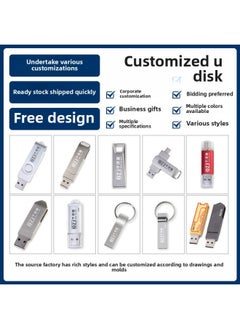 Generic Metal Card U Disk Custom Logo32g Gift U Disk Enterprise Exhibition 8g Business Large Capacity USB Wholesale-Color:Silver-Capacity:2.0 32GB 10MB/S  - Image 3