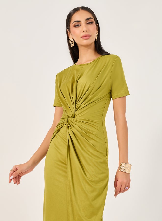 تايك تو فستان ضيق بلف أمامي سادة - Image 3